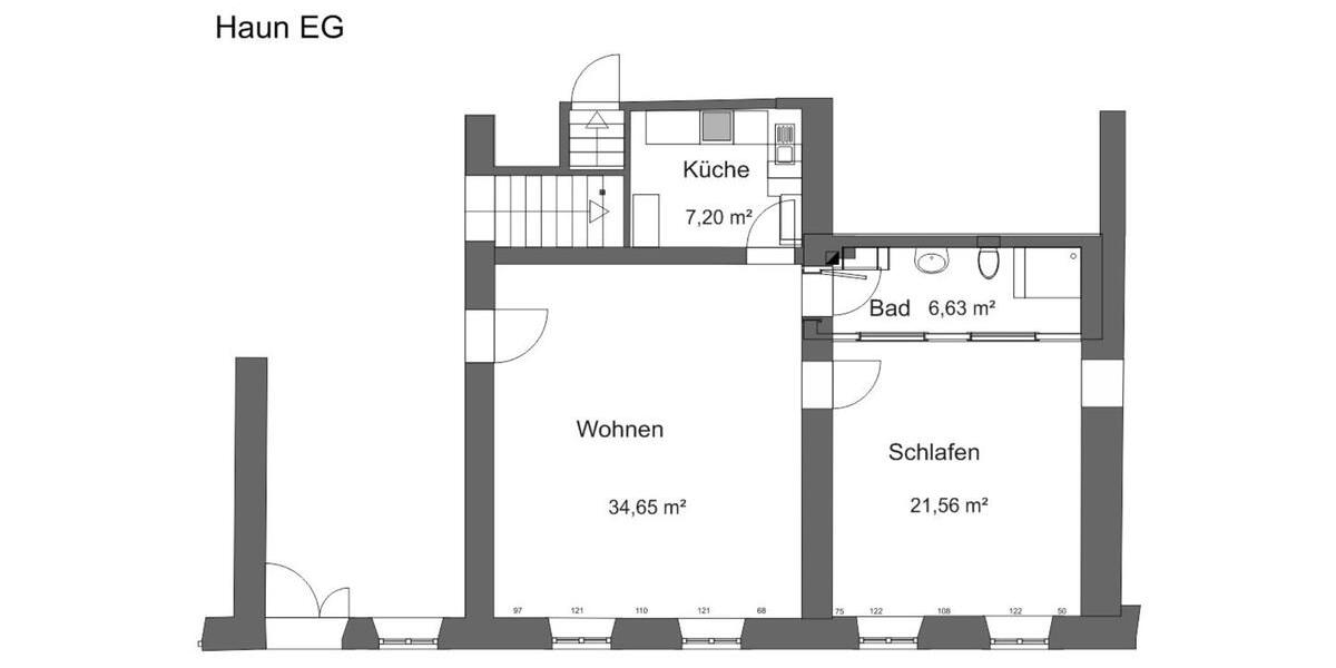 Erdgeschoßwohnung Heldenstein - 2 Zimmer, 70 m&sup2;, 660&euro; | Angebot:25546063