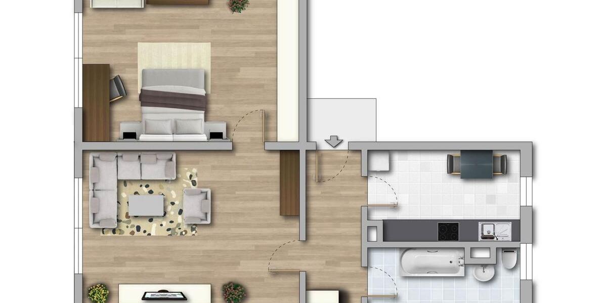 Etagenwohnung Bernburg (Saale) - 2 Zimmer, 47 m&sup2;, 255&euro; | Angebot:26678149