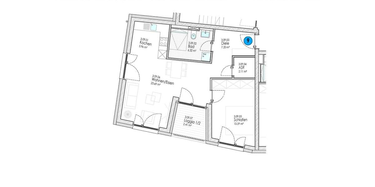 Etagenwohnung Kempten (Allgäu) - 2 Zimmer, 61 m&sup2;, 980&euro; | Angebot:25254937