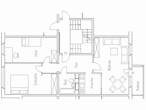 Etagenwohnung Eberswalde Brandenburgisches Viertel - 3 Zimmer, 67 m&sup2;, 465&euro; | Angebot:26411327