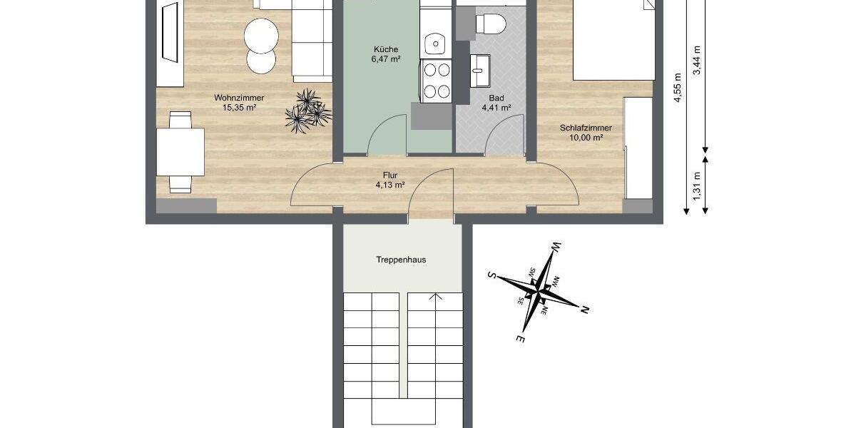 Etagenwohnung Riesa Neuweida - 2 Zimmer, 39 m&sup2;, 250&euro; | Angebot:26656318