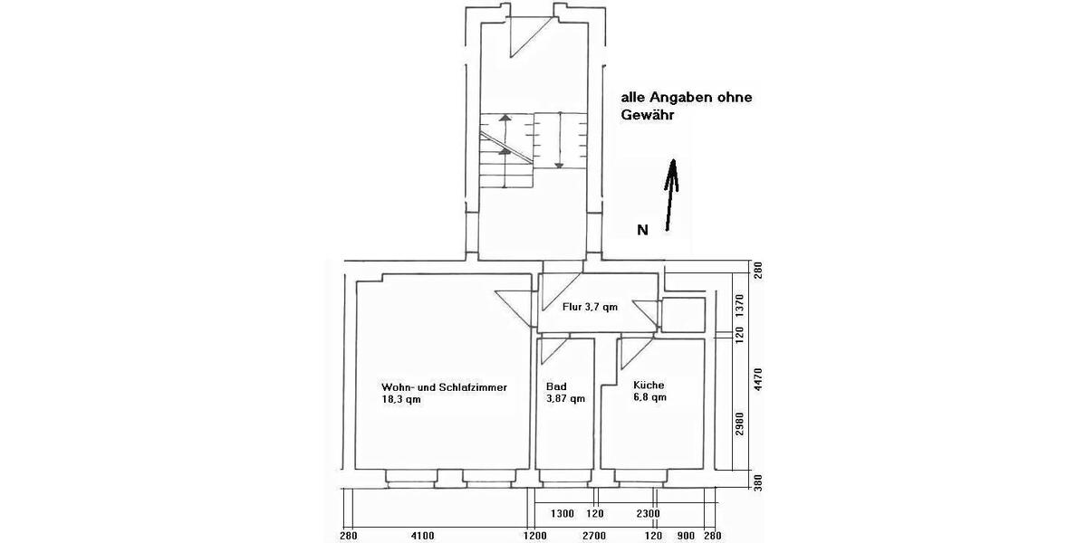 Etagenwohnung Braunsbedra - 1 Zimmer, 34 m&sup2;, 237&euro; | Angebot:24780993
