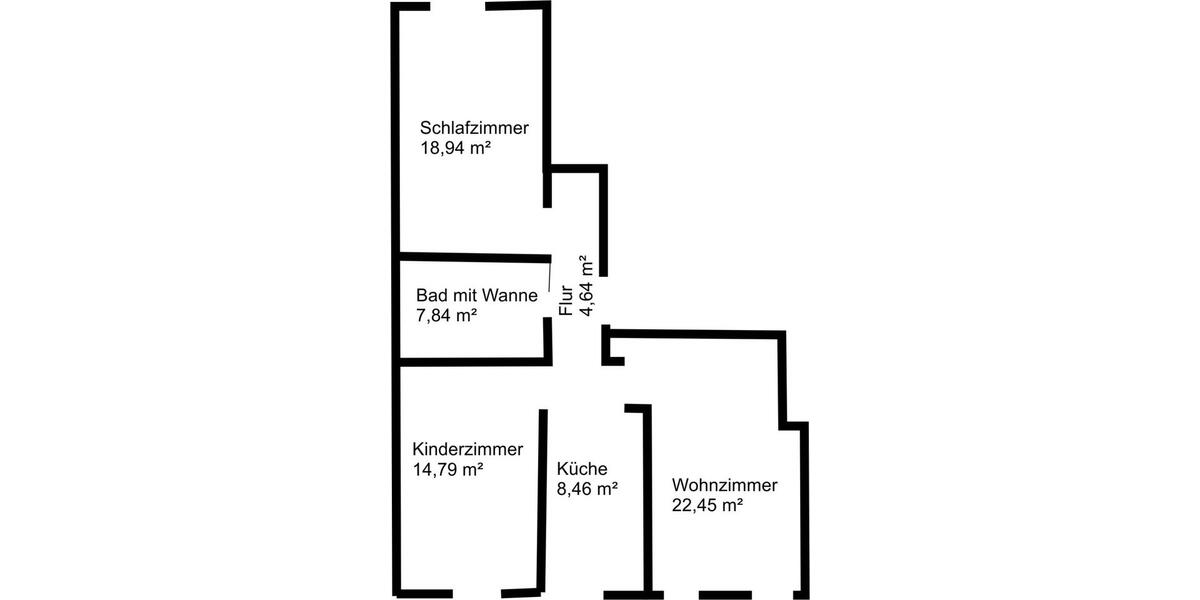 Etagenwohnung Schleiz - 3 Zimmer, 77 m&sup2;, 501&euro; | Angebot:24747903