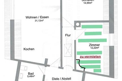 Wohnen auf Zeit Regensburg Ganghofersiedlung - 1 Zimmer, 12 m&sup2;, 460&euro; | Angebot:26411238