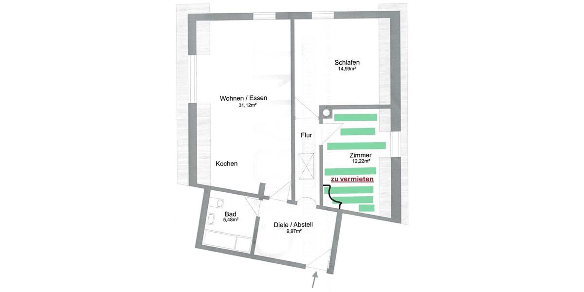 Wohnen auf Zeit Regensburg Ganghofersiedlung - 1 Zimmer, 12 m&sup2;, 460&euro; | Angebot:26411238