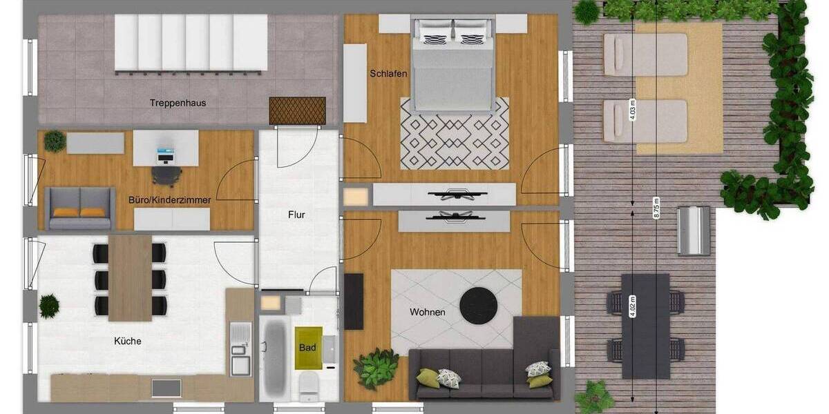 Terrassenwohnung Neustadt an der Weinstraße Neustadt-Stadt - 3 Zimmer, 89 m&sup2;, 830&euro; | Angebot:26741025