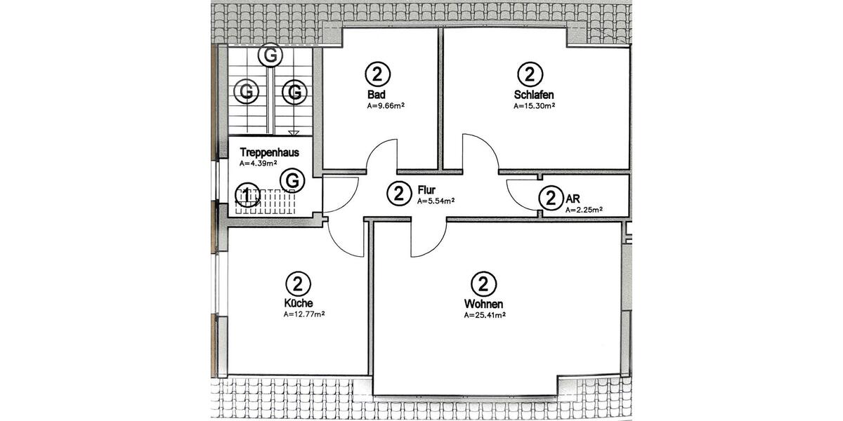Dachgeschoßwohnung Moers Rheinkamp - 2.5 Zimmer, 67 m&sup2;, 690&euro; | Angebot:24726970