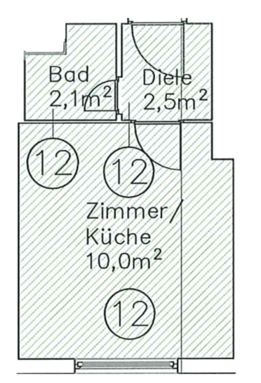 Wohnung zum Mieten in Frankfurt 600 € 14.6 m²