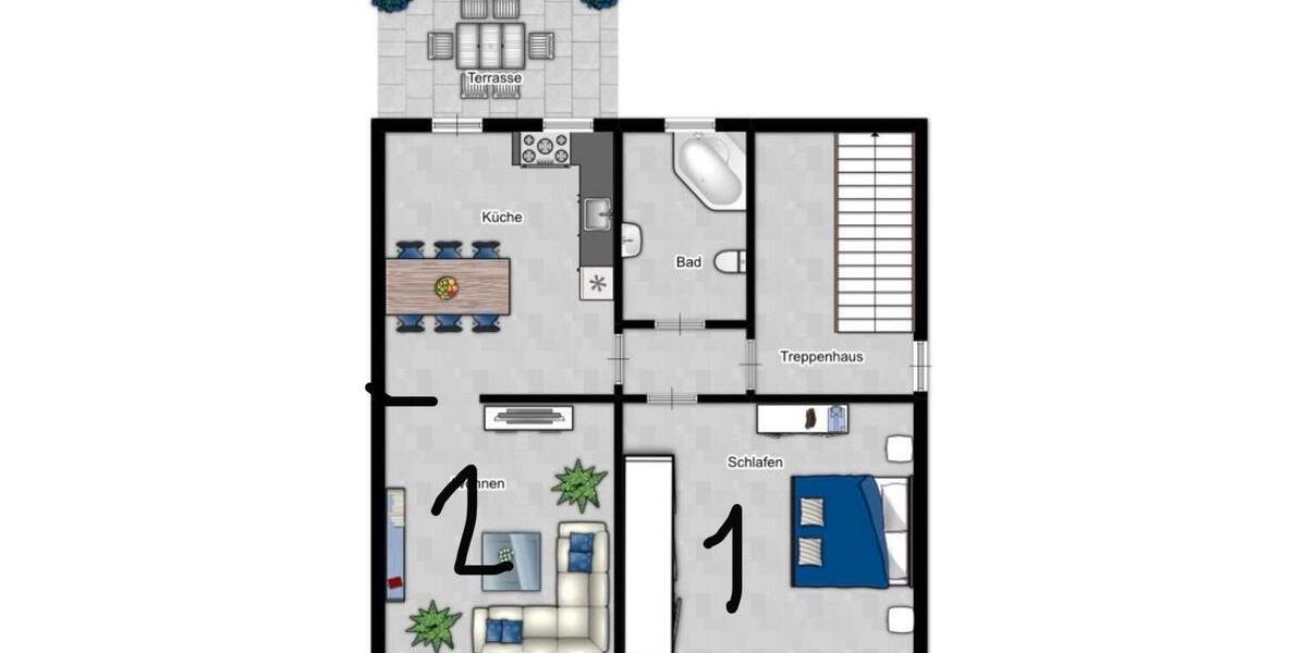 Etagenwohnung Köln Kalk - 1 Zimmer, 60 m&sup2;, 500&euro; | Angebot:25152112