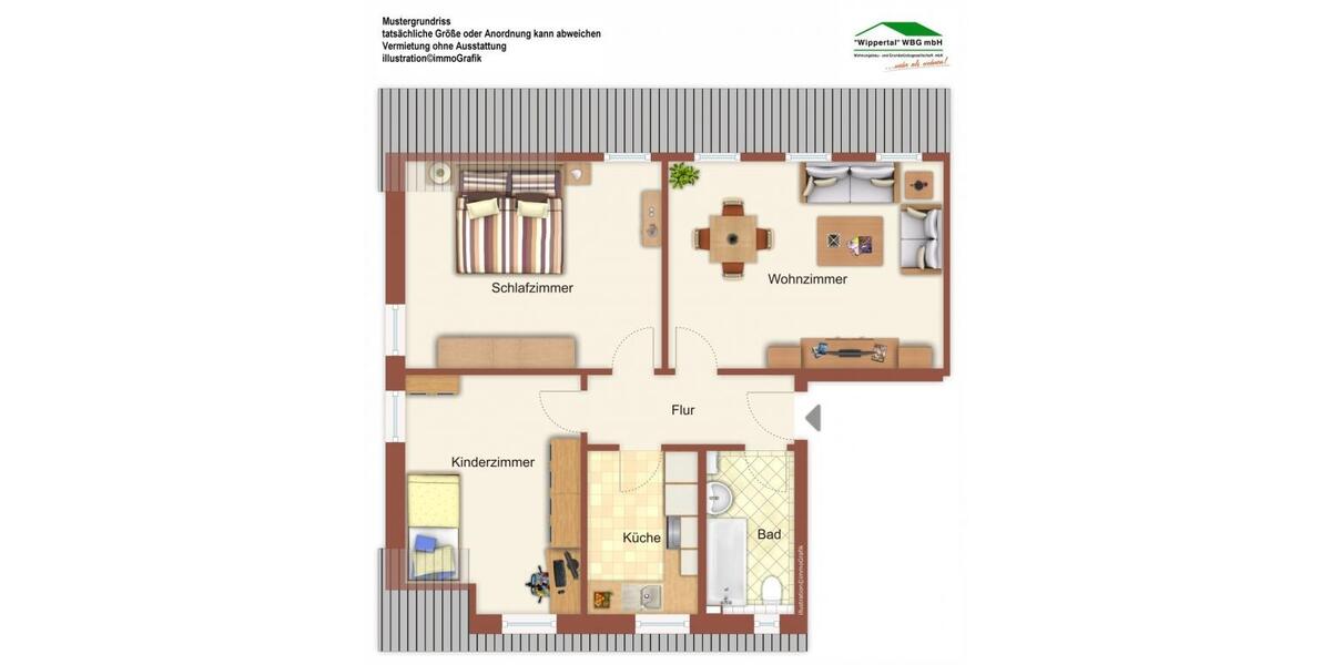 Dachgeschoßwohnung Sondershausen - 3 Zimmer, 58 m&sup2;, 310&euro; | Angebot:24875450