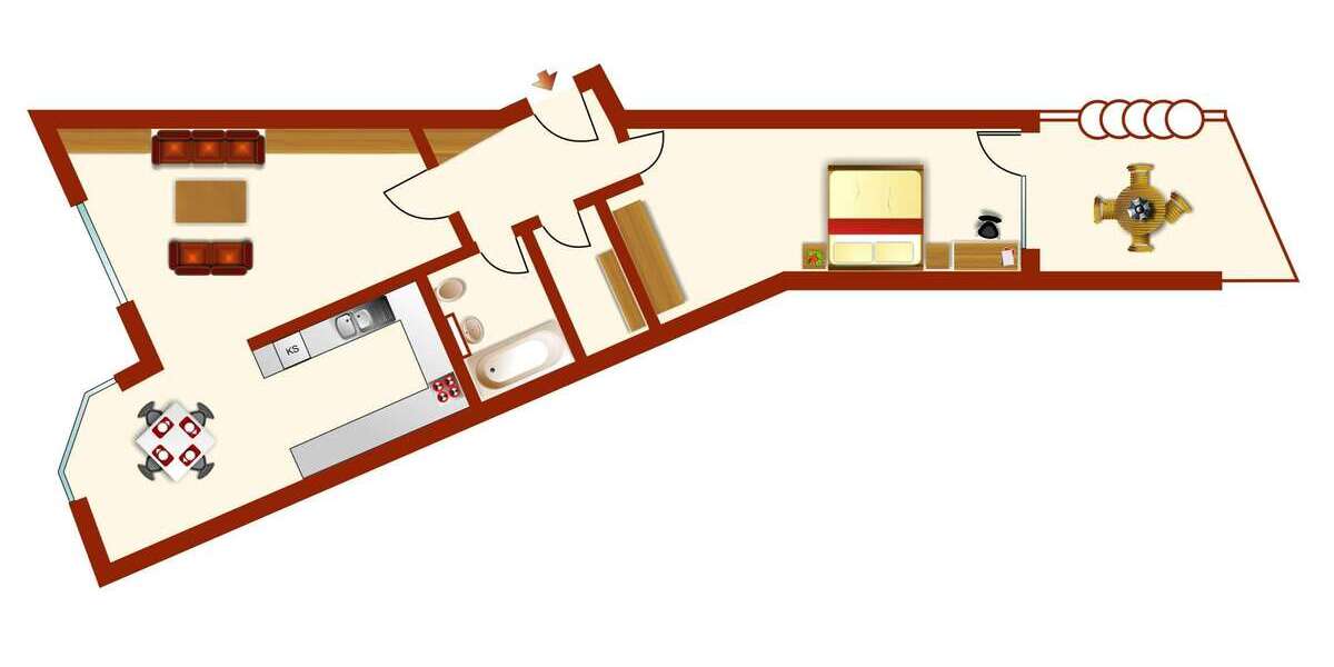 Etagenwohnung Karlsruhe - 2 Zimmer, 72 m&sup2;, 850&euro; | Angebot:26538566