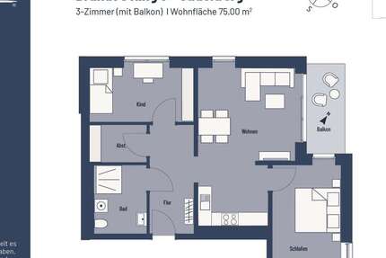 Wohnung Jade - 3 Zimmer, 75 m&sup2;, 548&euro; | Angebot:25458331