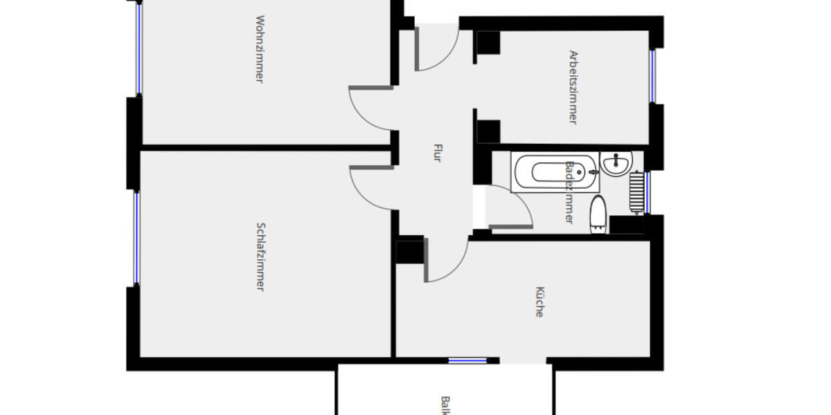 Erdgeschoßwohnung Lichtenstein (Sachsen) - 3 Zimmer, 57 m&sup2;, 390&euro; | Angebot:25044579