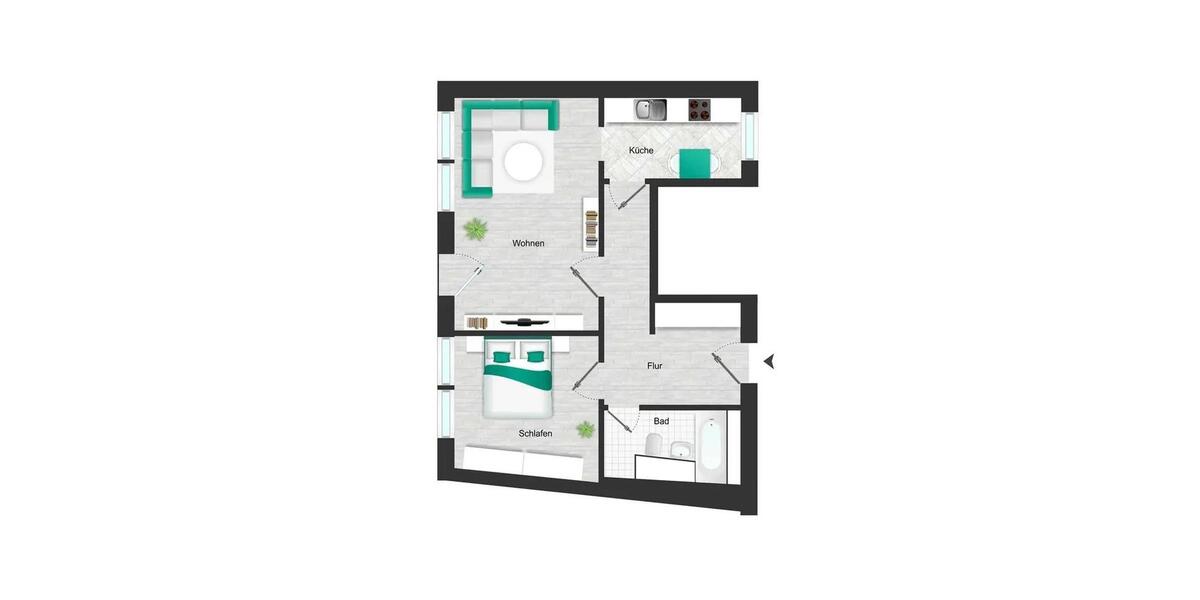 Etagenwohnung Frohburg - 2 Zimmer, 56 m&sup2;, 492&euro; | Angebot:26423244