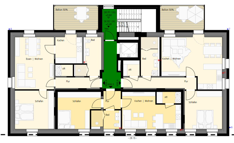 Etagenwohnung Heek - 2 Zimmer, 52 m&sup2;, 660&euro; | Angebot:25281774