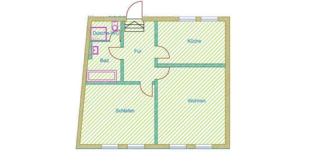 Etagenwohnung Frankenberg - 2 Zimmer, 54 m&sup2;, 335&euro; | Angebot:25741251