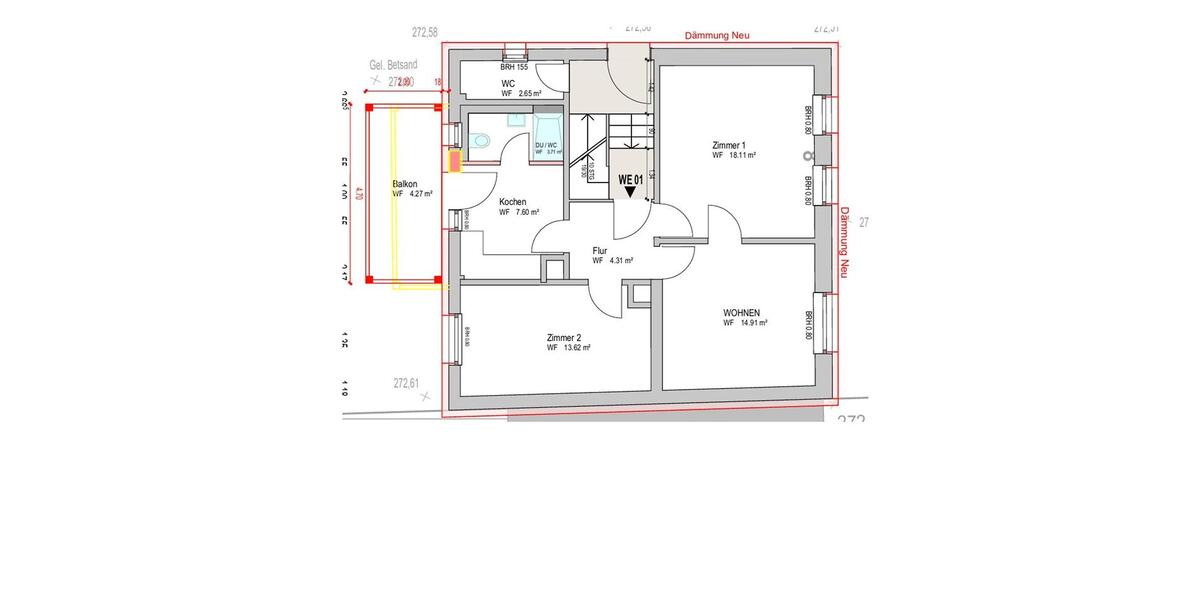 Erdgeschoßwohnung Grenzach-Wyhlen Wyhlen - 3 Zimmer, 69 m&sup2;, 1.040&euro; | Angebot:26625838