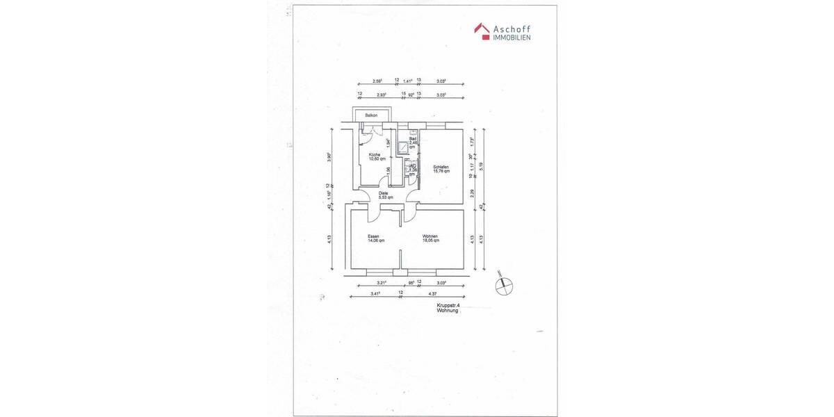 Etagenwohnung Aachen Aachen-Mitte - 3 Zimmer, 72 m&sup2;, 648&euro; | Angebot:25302461
