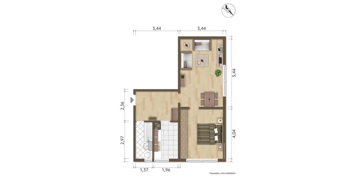 Etagenwohnung Hoyerswerda - 2 Zimmer, 51 m&sup2;, 253&euro; | Angebot:26673228