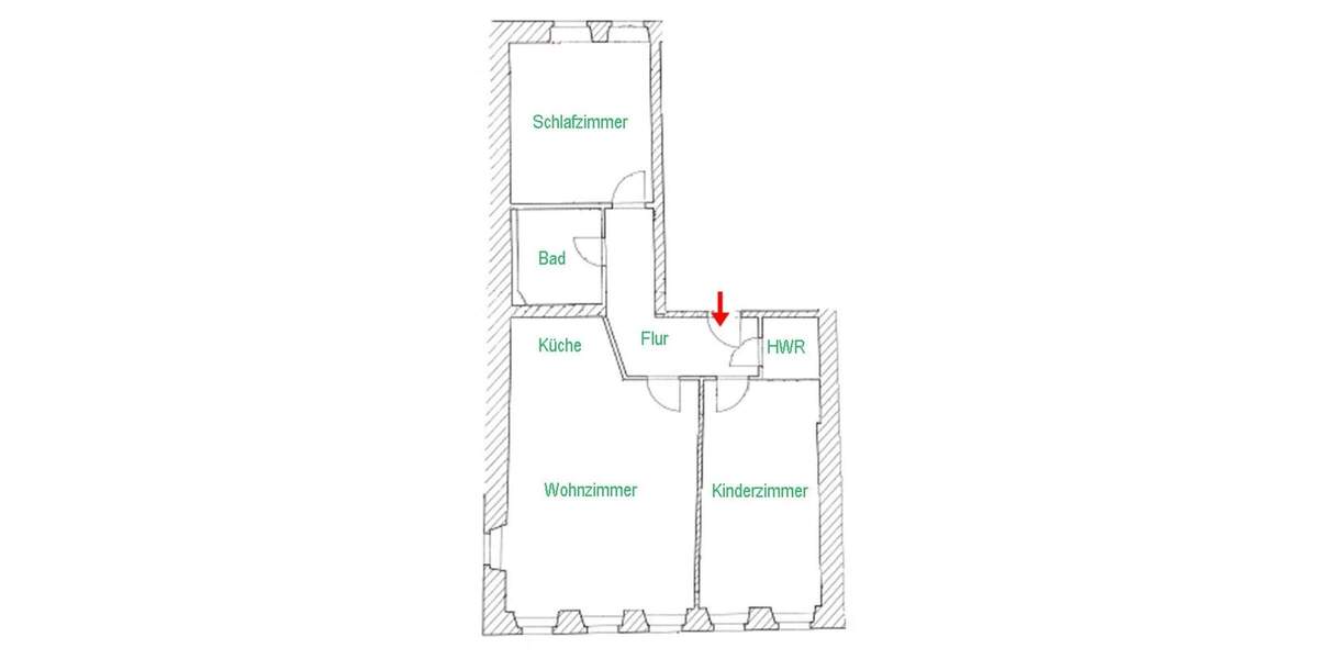 Etagenwohnung Hainichen - 3 Zimmer, 90 m&sup2;, 496&euro; | Angebot:25689468
