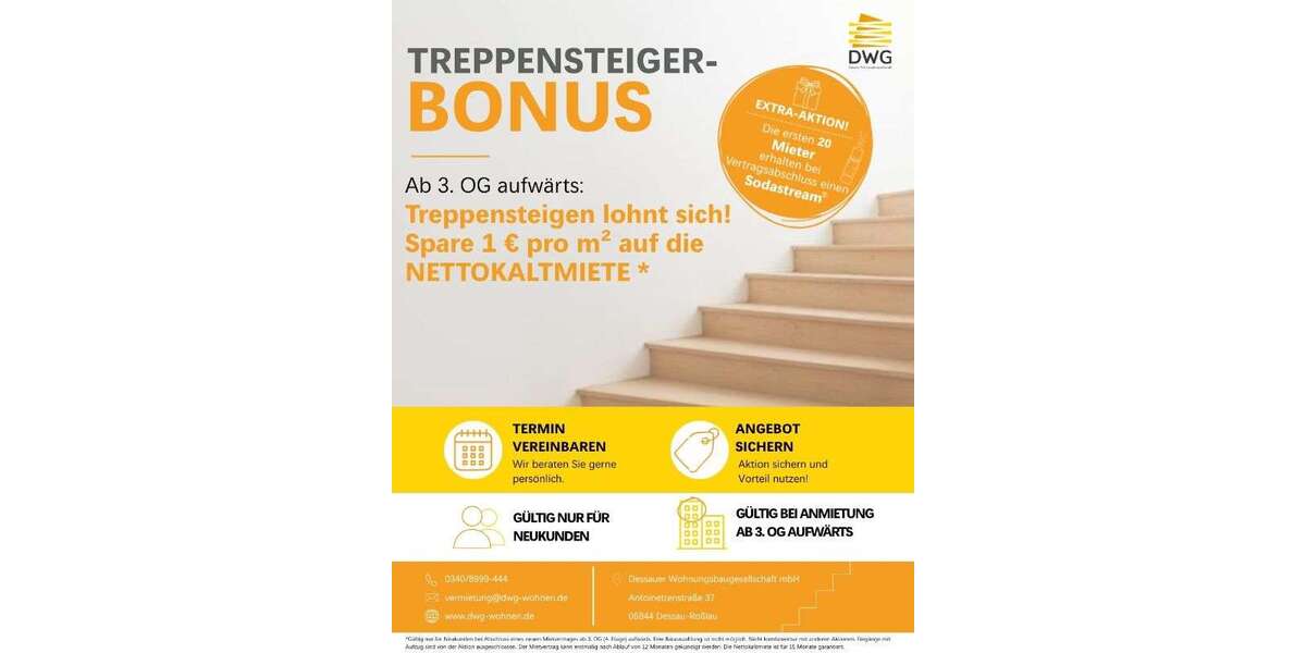 Etagenwohnung Dessau-Roßlau Roßlau - 3 Zimmer, 69 m&sup2;, 486&euro; | Angebot:27250051