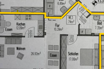 Wohnung Reinheim Ueberau - 2 Zimmer, 74 m&sup2;, 880&euro; | Angebot:23114832