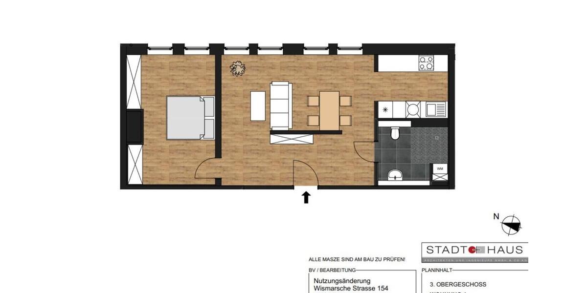 Etagenwohnung Schwerin - 2 Zimmer, 53 m&sup2;, 547&euro; | Angebot:25055416