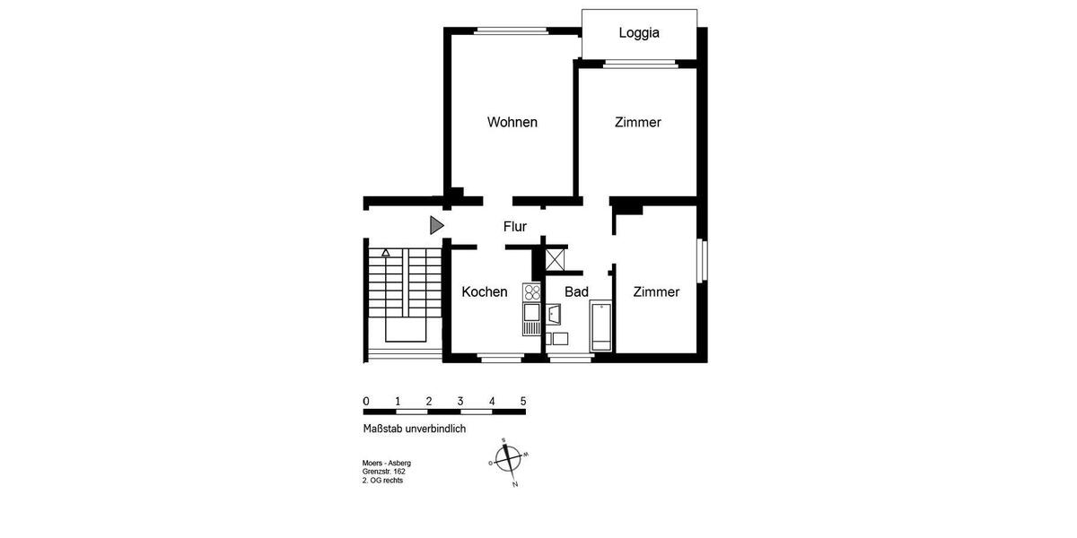 Etagenwohnung Moers - 3.5 Zimmer, 68 m&sup2;, 649&euro; | Angebot:26551661