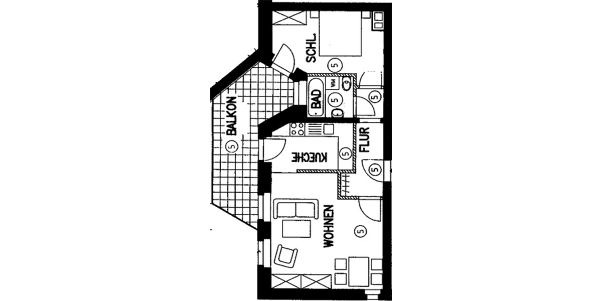 Etagenwohnung Eisenach - 2 Zimmer, 51 m&sup2;, 410&euro; | Angebot:26305977