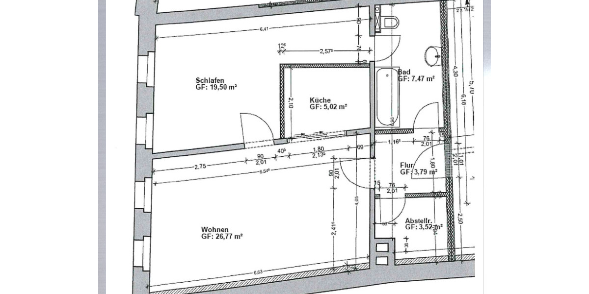 Etagenwohnung Mittweida - 2 Zimmer, 66 m&sup2;, 375&euro; | Angebot:25729253