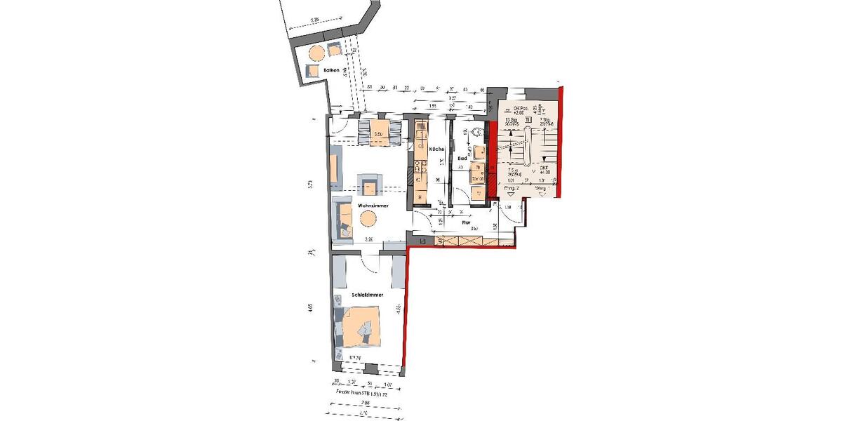Etagenwohnung Eisleben (Lutherstadt) - 2 Zimmer, 59 m&sup2;, 410&euro; | Angebot:26001636