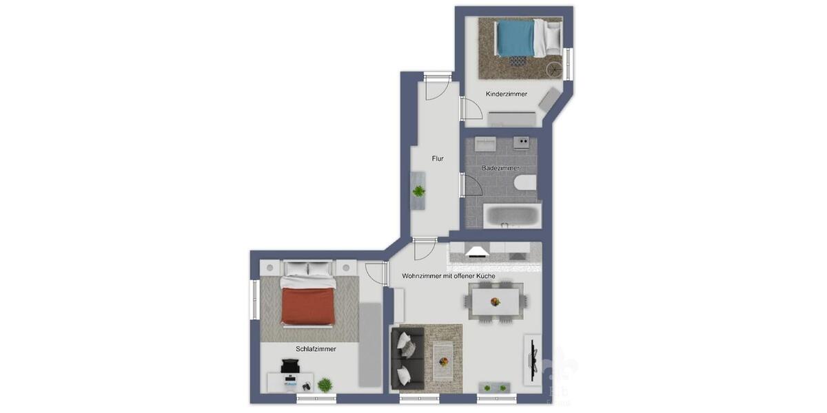 Dachgeschoßwohnung Magdeburg Nordwest - 3 Zimmer, 77 m&sup2;, 483&euro; | Angebot:25646277
