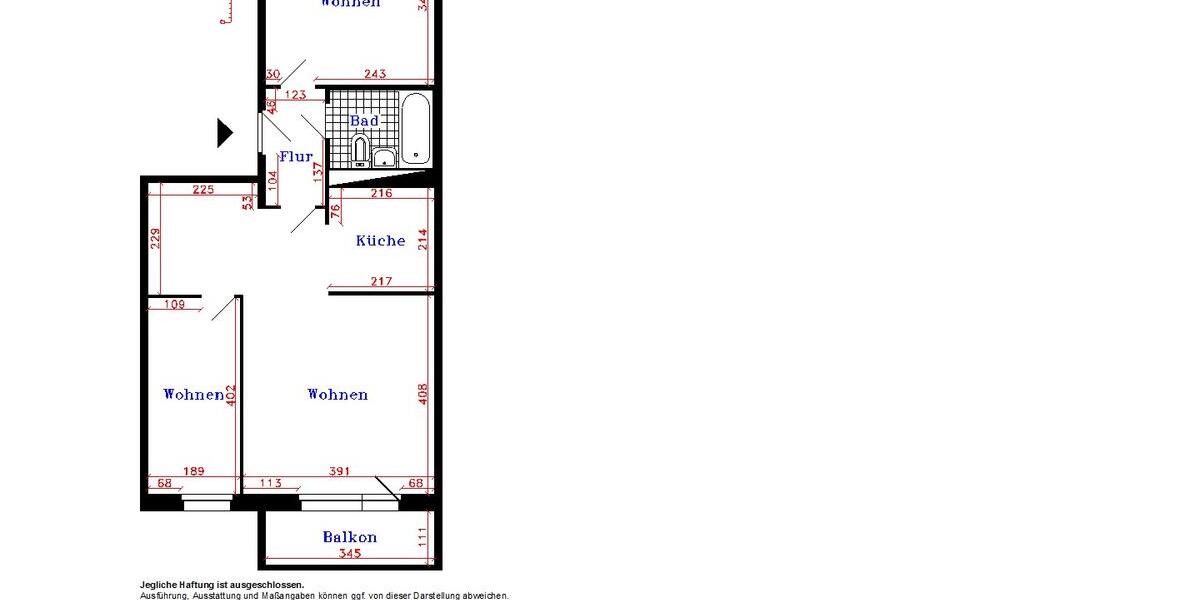 Erdgeschoßwohnung Crimmitschau - 3 Zimmer, 56 m&sup2;, 355&euro; | Angebot:25418318
