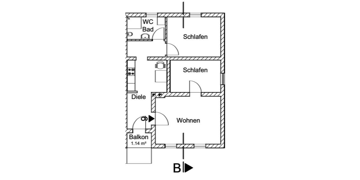 Etagenwohnung Ruhstorf an der Rott - 3 Zimmer, 65 m&sup2;, 600&euro; | Angebot:26646313