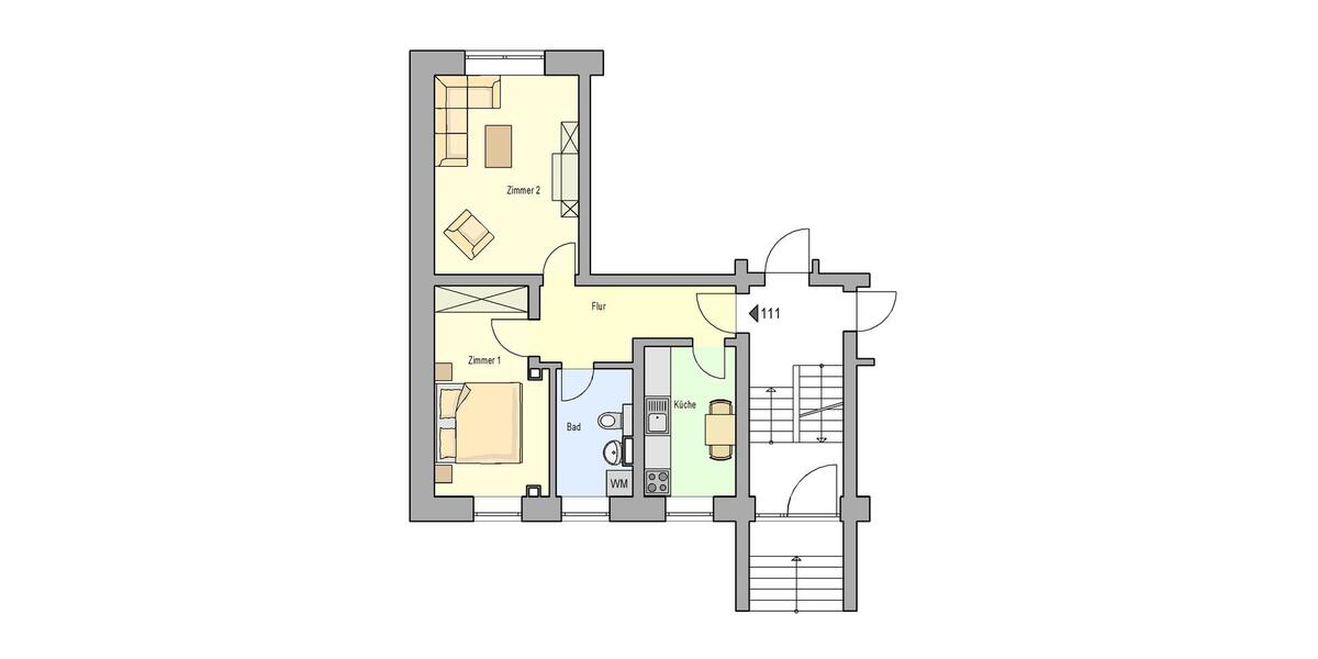 Etagenwohnung Schleiz - 2 Zimmer, 46 m&sup2;, 320&euro; | Angebot:26264395