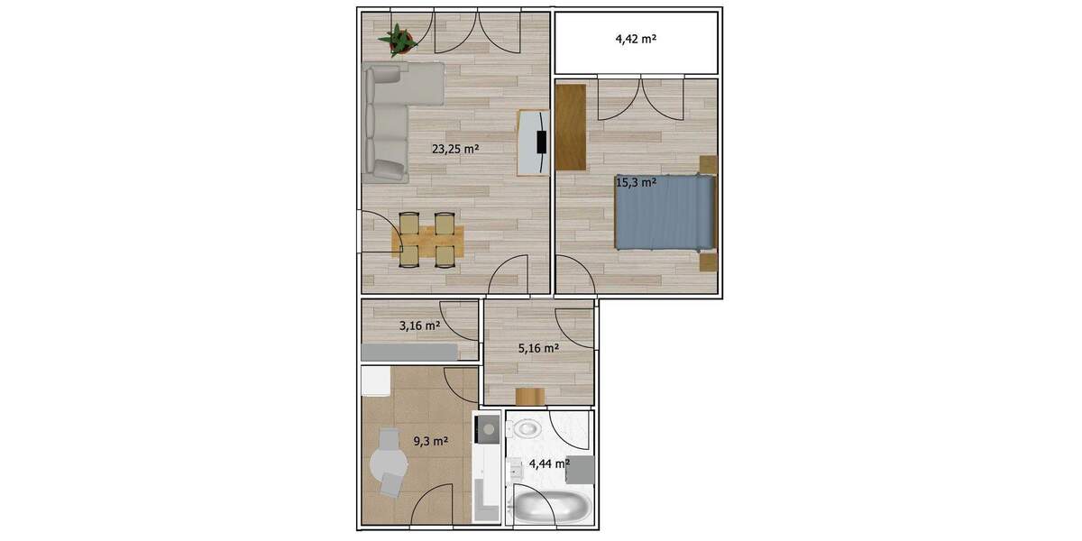 Etagenwohnung Coburg - 2 Zimmer, 65 m&sup2;, 625&euro; | Angebot:25751196