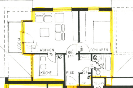 Wohnung Korbach - 2 Zimmer, 56 m&sup2;, 505&euro; | Angebot:25960982