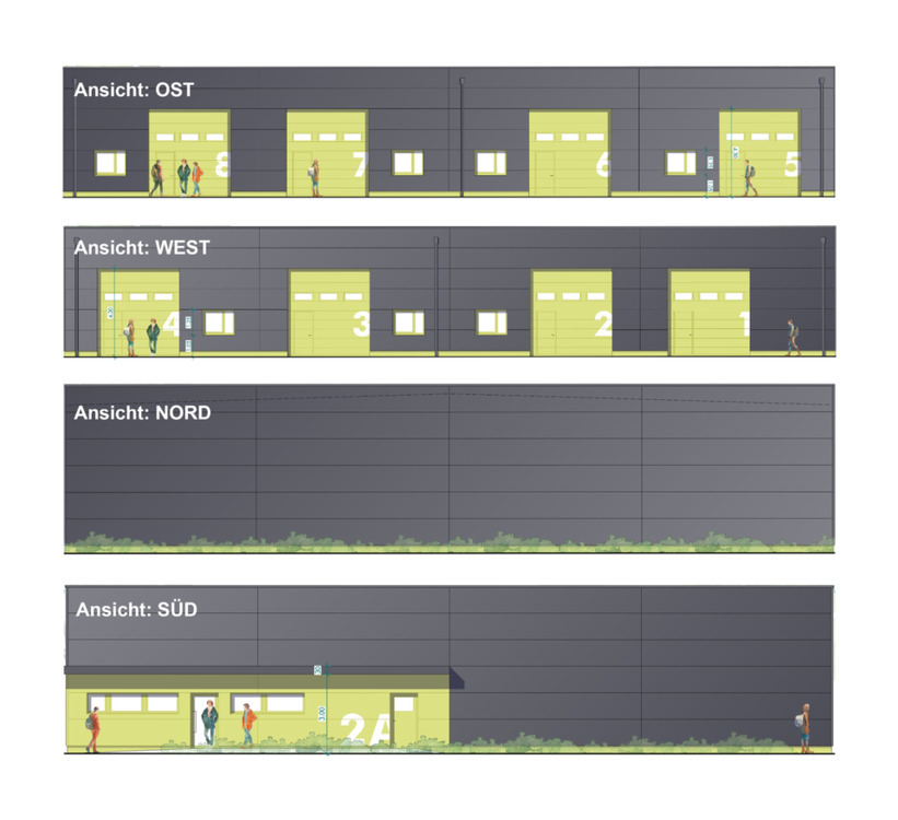 Neubau Gewerbehallen mit ca. 130 m²