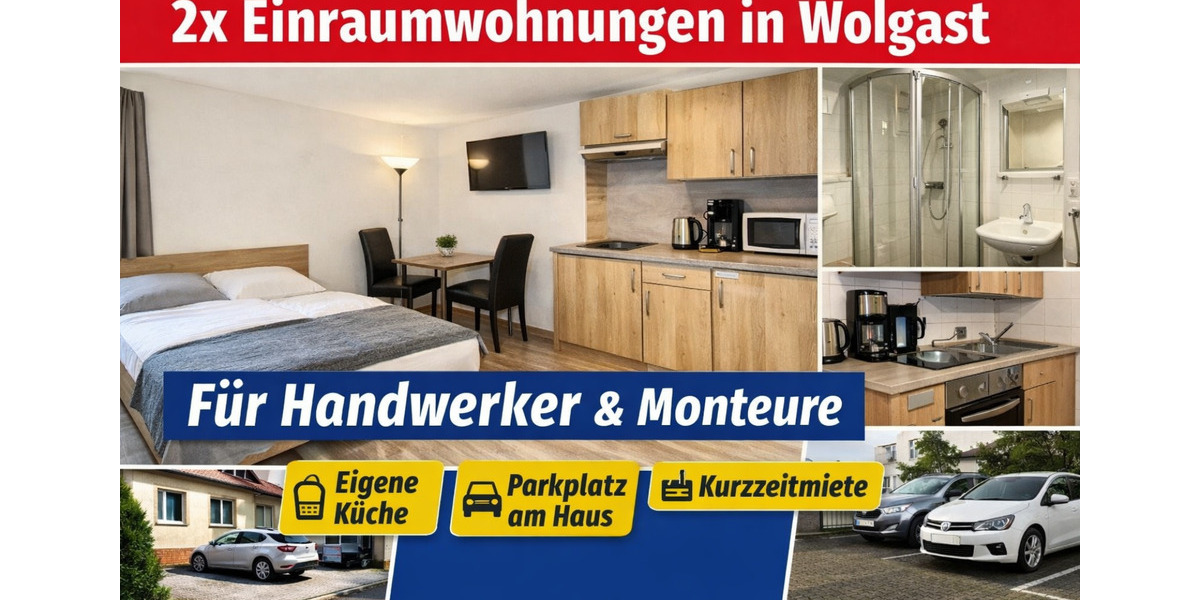 2x Einraumwohnungen möbliert – ideal für HandwerkerMonteur – Küc 1 zimmer