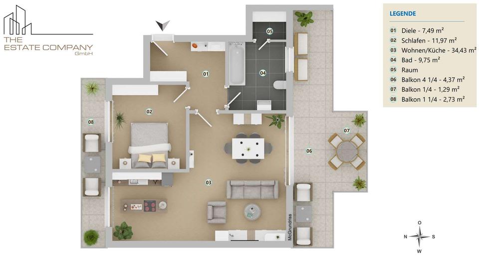 Dachgeschoßwohnung Gifhorn - 2 Zimmer, 79 m&sup2;, 1.100&euro; | Angebot:25718004