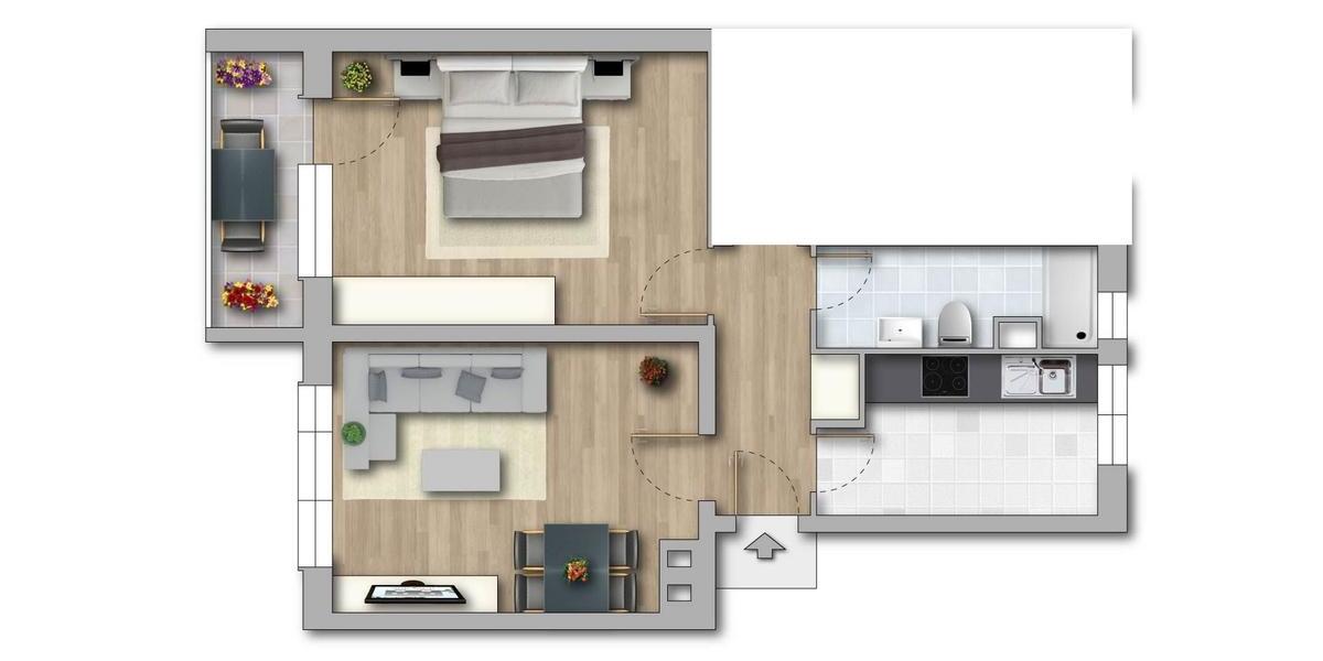 Etagenwohnung Seeland Gatersleben - 2 Zimmer, 48 m&sup2;, 257&euro; | Angebot:23243945