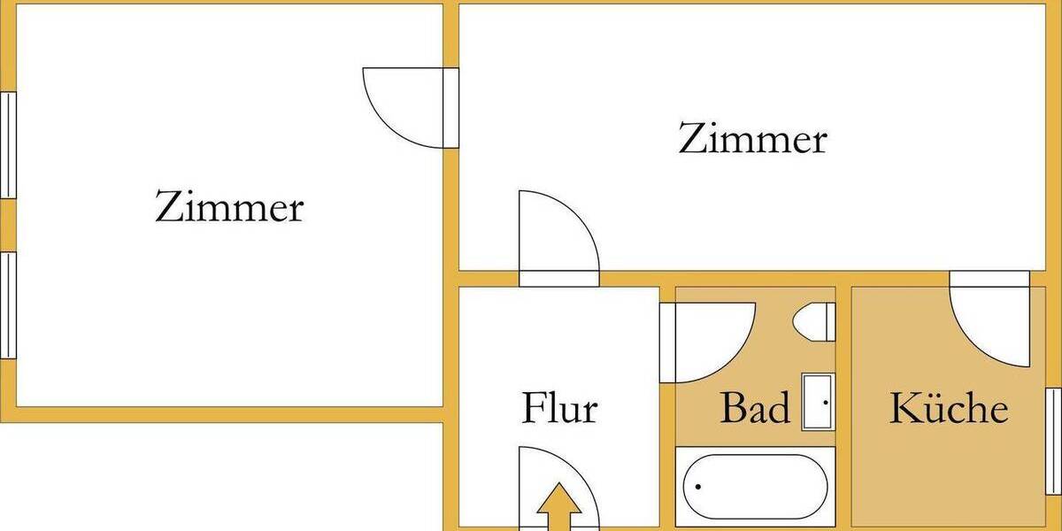 Etagenwohnung Köthen (Anhalt) Köthen - 2 Zimmer, 47 m&sup2;, 290&euro; | Angebot:25728169