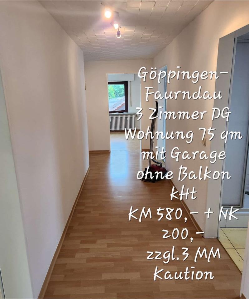 3 Zimmer DG-Wohnung 75 qm in Göppingen-Faurndau zimmer