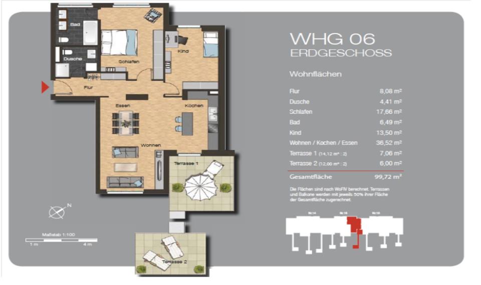 Erdgeschoßwohnung Bad Kreuznach Bad Münster am Stein-Ebernburg - 3 Zimmer, 100 m&sup2;, 1.090&euro; | Angebot:25988384