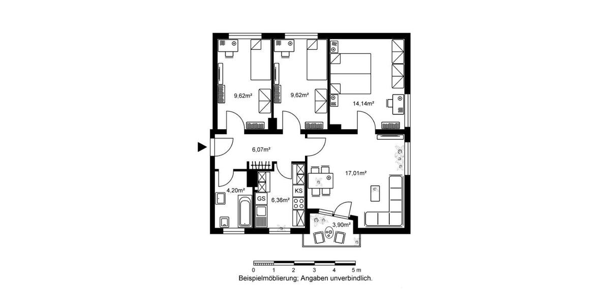 Etagenwohnung Bad Vilbel - 4 Zimmer, 71 m&sup2;, 897&euro; | Angebot:26676757