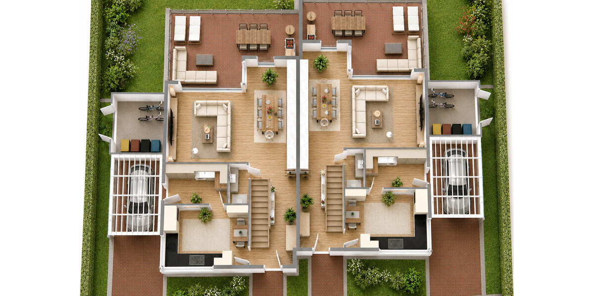 Zwei exklusive Neubau-Doppelhaushälften mit familienfreundlichem Wohnkonzept & Privatteich - Doppelhaushälfte Münster / Albachten Albachten | Angebot:26727481