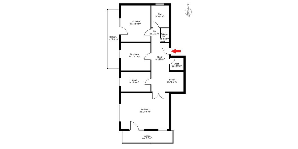 Etagenwohnung Prien am Chiemsee - 3.5 Zimmer, 106 m&sup2;, 1.950&euro; | Angebot:24842128