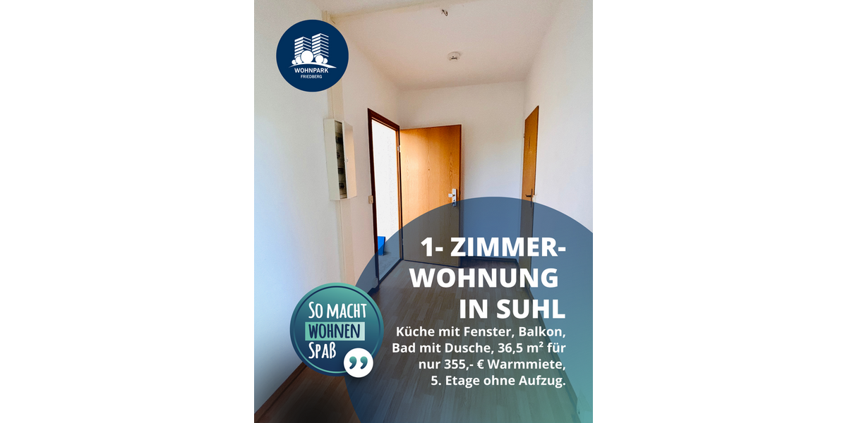 Etagenwohnung Suhl Neundorf - 1 Zimmer, 37 m&sup2;, 195&euro; | Angebot:26822616