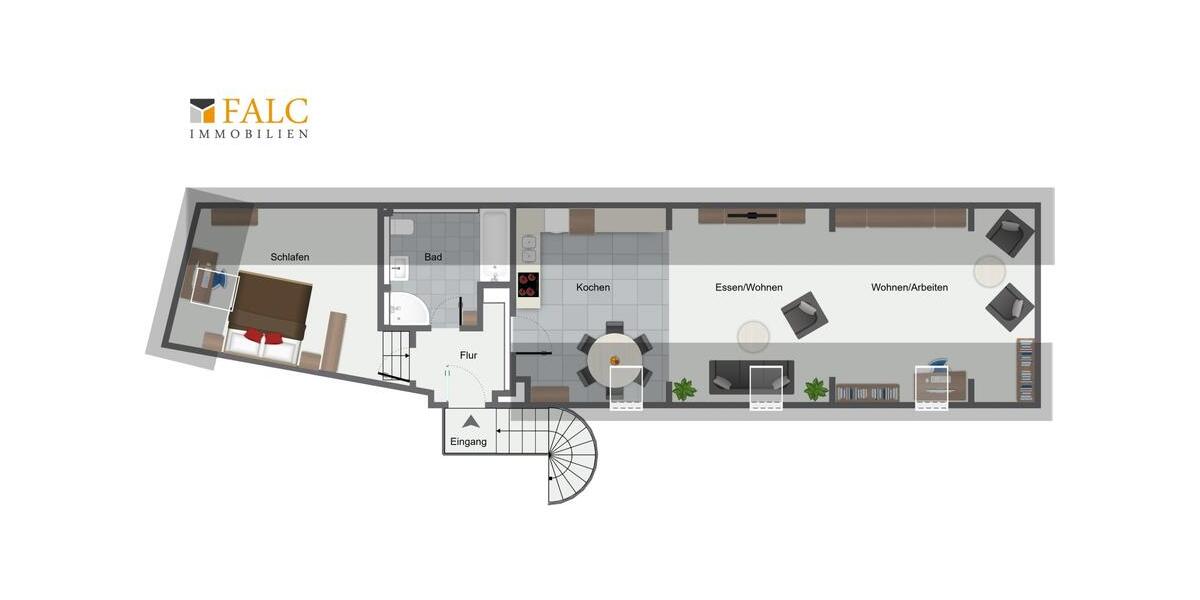 Dachgeschoßwohnung Kerpen Buir - 2 Zimmer, 86 m&sup2;, 850&euro; | Angebot:23410474