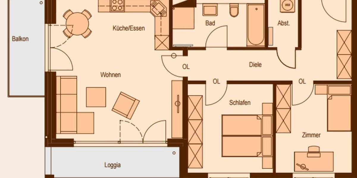 Etagenwohnung Schwerin Lewenberg - 3 Zimmer, 83 m&sup2;, 1.245&euro; | Angebot:24991133